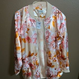 Satin Floral Bomber